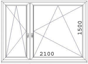210x150cm-es kétszárnyú ablak